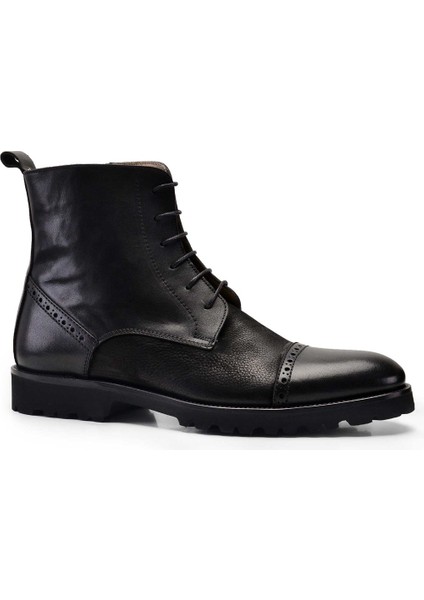 Deri Siyah Günlük Fermuarlı Erkek BOT-7919- fiyatları