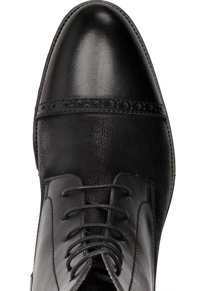 Deri Siyah Günlük Fermuarlı Erkek BOT-7919- fırsatları