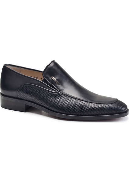 Siyah Klasik Loafer Kösele Erkek Ayakkabı -10937-