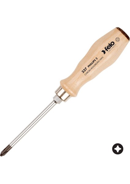 Ağaç Saplı Somunlu Yıldız Tornavida Ph 3x150mm (337 Serisi)