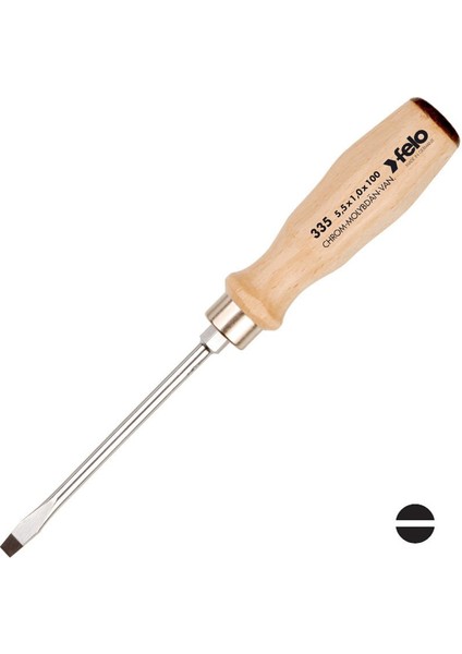Ağaç Saplı Somunlu Düz Tornavida 10x175mm (335 Serisi)