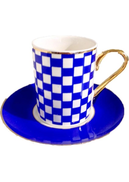 Damalı Kahve Fincan Takımı