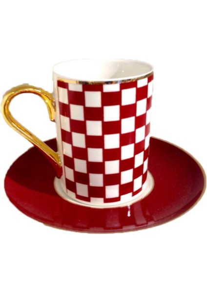 Damalı Kahve Fincan Takımı modelleri