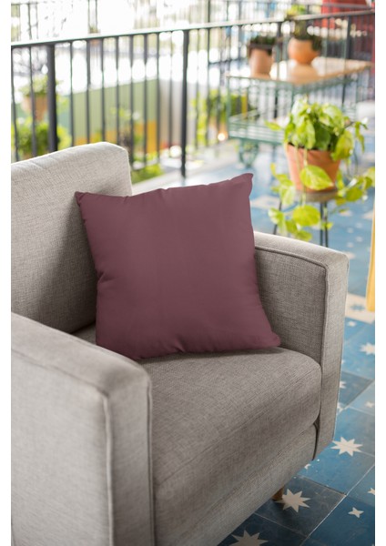 2'li 43 x 43 cm Bordo Döşemelik Tay Tüyü Premium Kumaş Dekoratif Çift Taraflı Kırlent Kılıfı KRL007 modelleri