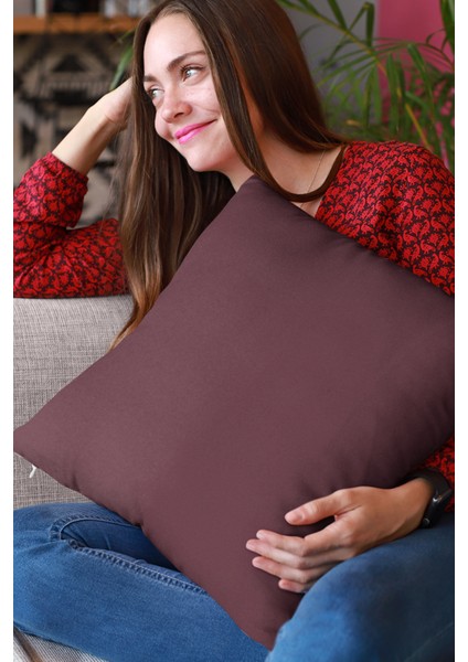 2'li 43 x 43 cm Bordo Döşemelik Tay Tüyü Premium Kumaş Dekoratif Çift Taraflı Kırlent Kılıfı KRL007 fırsatları