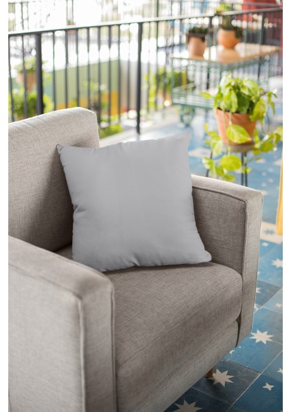 2'li 43 x 43 cm Gri Kırlent Kılıfı Tay Tüyü Döşemelik Premium Kumaş Dekoratif Çift Taraflı KRL010 modelleri