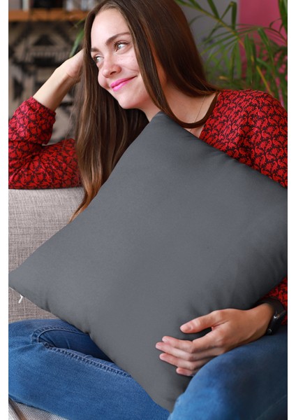 2'li 43 x 43 cm K.gri Premium Tay Tüyü Döşemelik Kumaş Dekoratif Çift Taraflı Kırlent Kılıfı KRL011 fırsatları