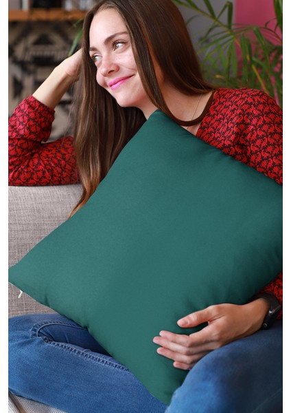 2'li 43 x 43 cm P.yeşil Premium Kumaş Tay Tüyü Döşemelik Dekoratif Çift Taraflı Kırlent Kılıfı KRL019 fırsatları