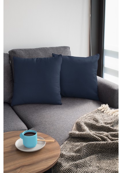 2'li 43 x 43 cm Laci Kırlent Kılıfı Tay Tüyü Döşemelik Premium Kumaş Dekoratif Çift Taraflı KRL022