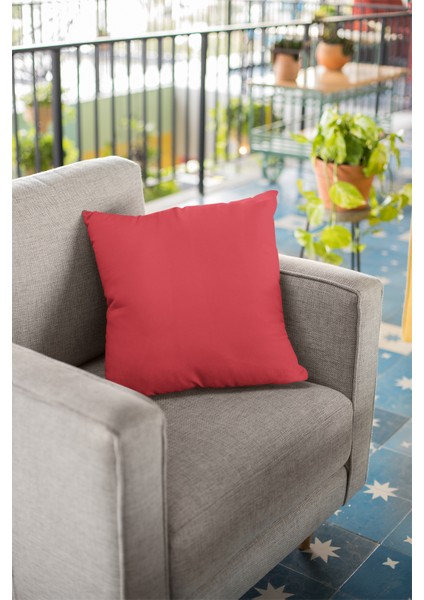 2'li 43 x 43 cm Kırmızı Kırlent Kılıfı Tay Tüyü Döşemelik Premium Kumaş Dekoratif Çift Taraflı KRL023 modelleri