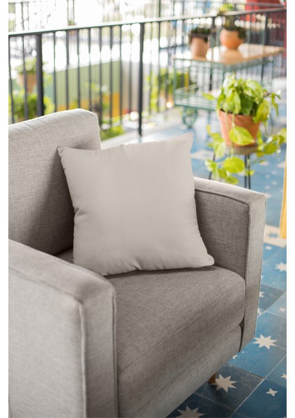 2'li 43 x 43 cm Bej Dekoratif Çift Taraflı Kırlent Kılıfı Tay Tüyü Döşemelik Premium Kumaş KRL027 modelleri