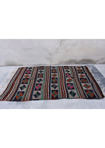 Eskitme Kilim, Türk Kilim, Small Kilim, 1x1 cm Turuncu Kilim, El Dokuma Kilim, Duvar Asma Kilim, 18