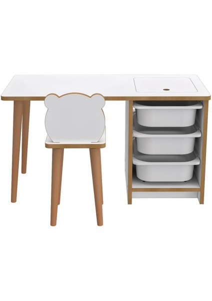 Soho Çocuk Çalışma Masası Oyun ve Etkinlik Masası Beyaz Sepetli modelleri
