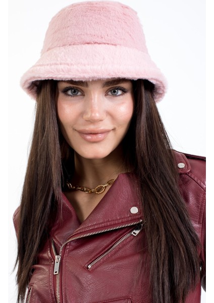 Tavşan Tüyü Peluş Bucket Kova Moda Kadın Kışlık Şapka fırsatları