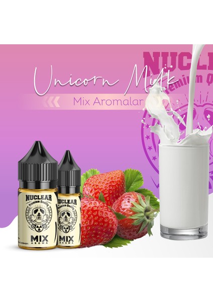 Mix Aroma Unicorn Milk Çilek Süt Krema Gıda Aroması 10 ml modelleri
