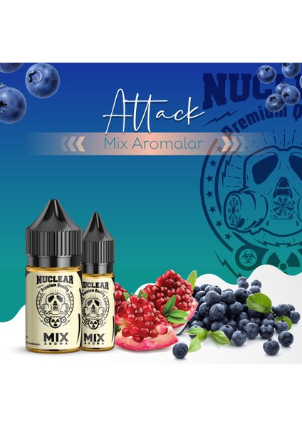 Mix Aroma Attack Yaban Mersini Ahududu Şeftali Nar Çilek Gıda Aroması 10 ml
