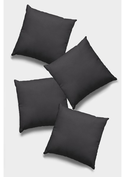 4'lü 43 x 43 cm Füme Tay Tüyü Döşemelik Premium Kumaş Dekoratif Çift Taraflı Kırlent Kılıfı KRL001