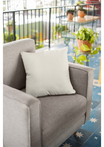 4'lü 43 x 43 cm Ekru Tay Tüyü Döşemelik Premium Kumaş Dekoratif Çift Taraflı Kırlent Kılıfı KRL003 fiyatları
