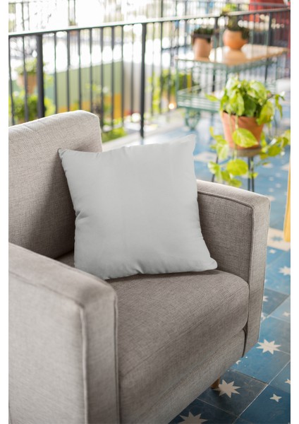 4'lü 43 x 43 cm Açık Gri Kırlent Kılıfı Tay Tüyü Döşemelik Premium Kumaş Dekoratif Çift Taraflı KRL009 fiyatları