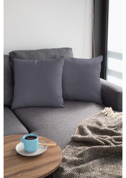 4'lü 43 x 43 cm K.gri Premium Tay Tüyü Döşemelik Kumaş Dekoratif Çift Taraflı Kırlent Kılıfı KRL011 fırsatları