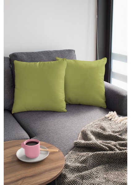 4'lü 43 x 43 cm Yeşil Dekoratif Çift Taraflı Tay Tüyü Döşemelik Premium Kumaş Kırlent Kılıfı KRL017 fırsatları