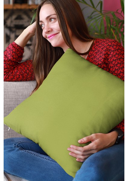 4'lü 43 x 43 cm Yeşil Dekoratif Çift Taraflı Tay Tüyü Döşemelik Premium Kumaş Kırlent Kılıfı KRL017 indirimleri