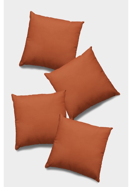 4'lü 43 x 43 cm Tarçın Döşemelik Tay Tüyü Premium Kumaş Dekoratif Çift Taraflı Kırlent Kılıfı KRL020