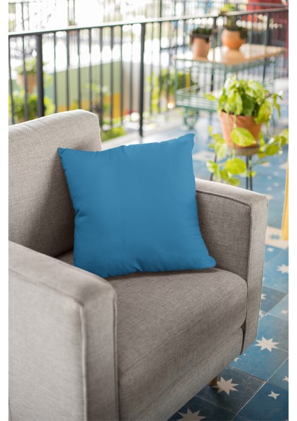 4'lü 43 x 43 cm Mavi Çift Taraflı Tay Tüyü Döşemelik Premium Kumaş Dekoratif Kırlent Kılıfı KRL021 fiyatları