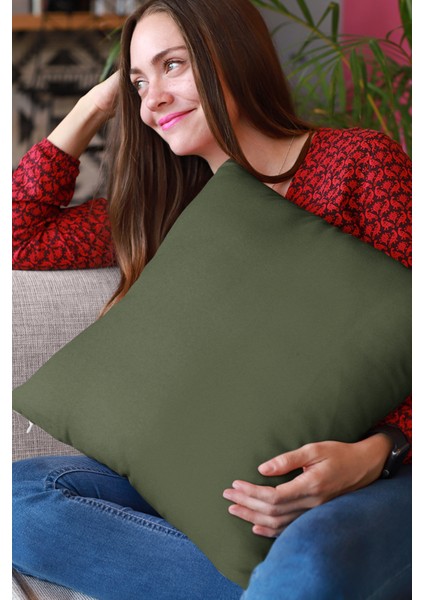 4'lü 43 x 43 cm Haki Premium Tay Tüyü Döşemelik Kumaş Dekoratif Çift Taraflı Kırlent Kılıfı KRL024 indirimleri