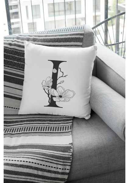 43 x 43 cm I Harfli Kırlent Kılıfı Tay Tüyü Döşemelik Premium Kumaş Dekoratif Çift Taraflı KRL509 modelleri