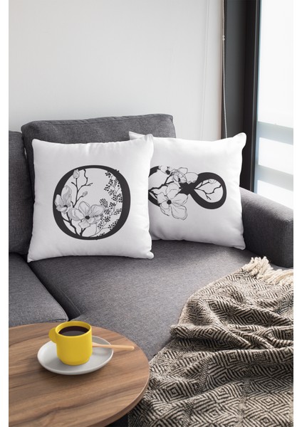 43 x 43 cm Dekoratif Çift Taraflı Tay Tüyü Döşemelik Premium Kumaş O Harfli Yastık Kılıfı KRL516 modelleri