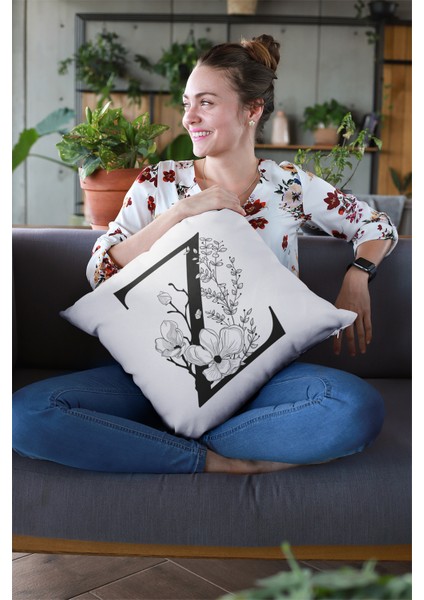 43 x 43 cm Tay Tüyü Döşemelik Premium Kumaş Dekoratif Çift Taraflı Z Harfli Yastık Kılıfı KRL527 fiyatları