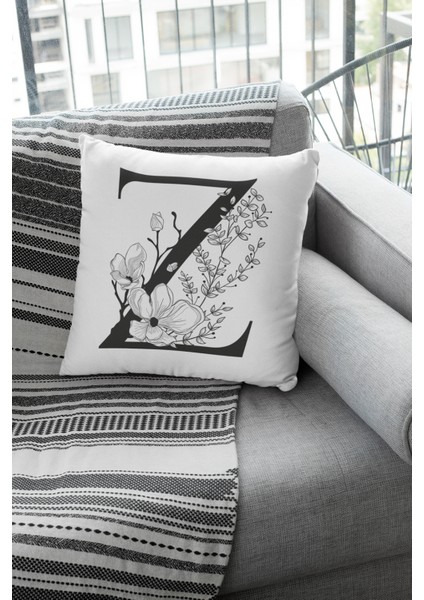43 x 43 cm Tay Tüyü Döşemelik Premium Kumaş Dekoratif Çift Taraflı Z Harfli Yastık Kılıfı KRL527 fırsatları