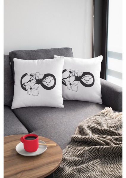 43 x 43 cm Tay Tüyü Döşemelik Premium Kumaş Dekoratif Çift Taraflı Sonsuzluk Kırlent Kılıfı KRL529 modelleri