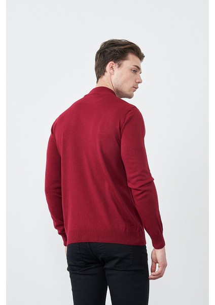 Mentality 3178 Yarım Balıkçı Yaka Triko Basic Bordo