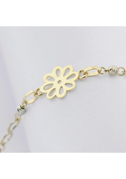 14 Ayar Altın Çiçek Bileklik