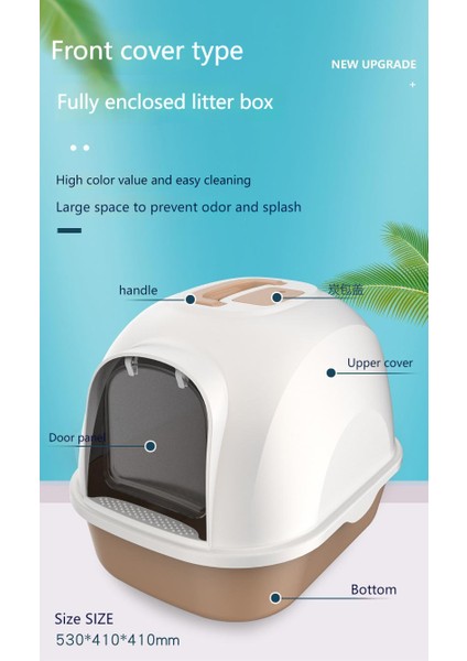 Tamamen Kapalı Flip Tipi Büyük Deodorant Kedi Tuvaleti fiyatları
