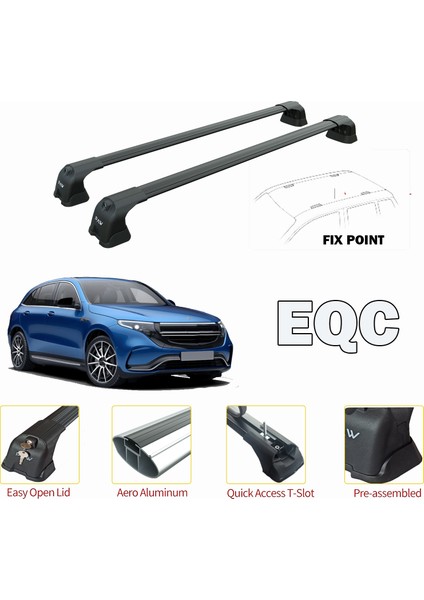 Mercedes EQC Ara Atkısı Tavan Taşıyıcı Siyah Set Pro 3 fiyatları
