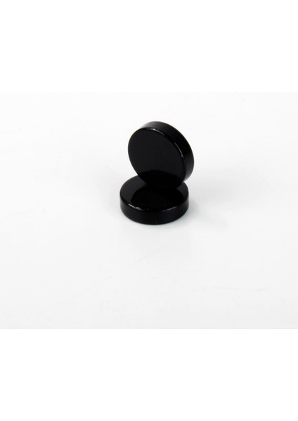 Siyah Yuvarlak Tasarım Mıknatıslı Çelik Tekli Küpe-8mm
