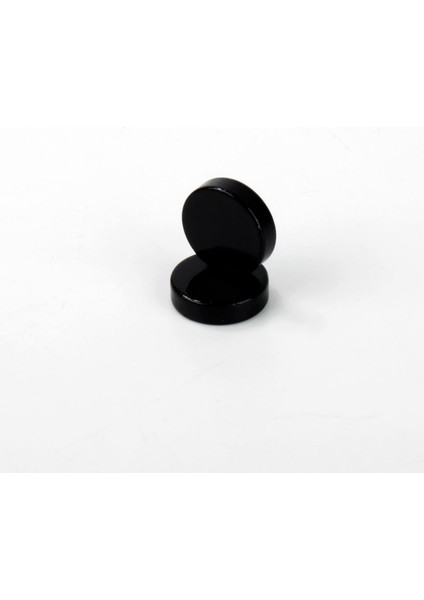 Siyah Yuvarlak Tasarım Mıknatıslı Çelik Tekli Küpe-8mm