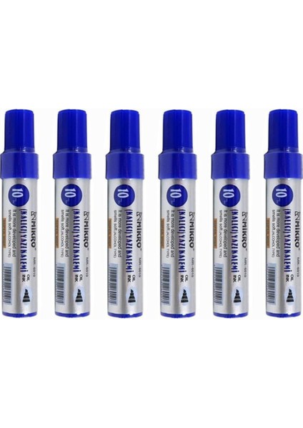Mavi Permanent Markör Marker Kesik Uçlu Koli Kalemi Mavi 10 mm MR-6010 6 Adet