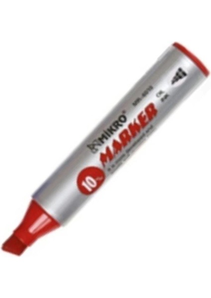 Kırmızı Permanent Markör Marker Kesik Uçlu Koli Kalemi Kırmızı 10 mm MR-6010 6 Adet