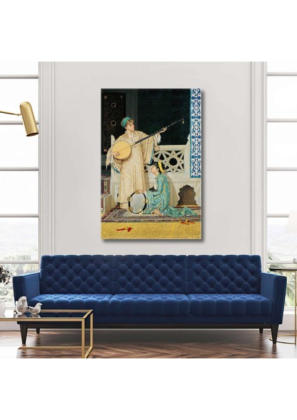 Osman Hamdi Bey Saz ve Def Çalan Kız Kanvas Tablo