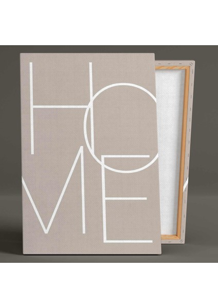 Home Yazısı Ev Tipografik Modern Bej Minimal Kanvas Tablo