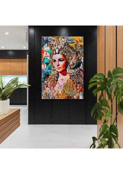 Kleopatra Kolaj Grafiti Kanvas Tablo
