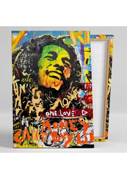 Bob Marley One Love Grafiti Kanvas Tablo