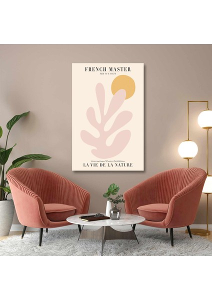 French Master Pembe Mercan Boho Minimal Kanvas Tablo