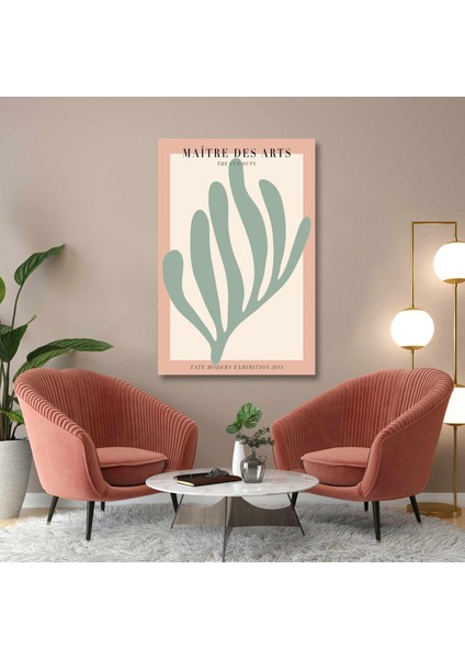 Henry Matisse Yeşil Mercan Turuncu Çerçeveli Minimal Kanvas Tablo