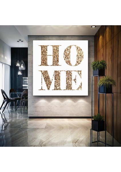Home Altın Sarısı Simli Aşk Yazısı Kanvas Tablo