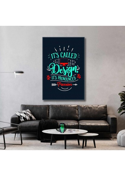 Design Is Passion Kırmızı Yeşil Grafik Tasarım Tutku Kanvas Tablo
